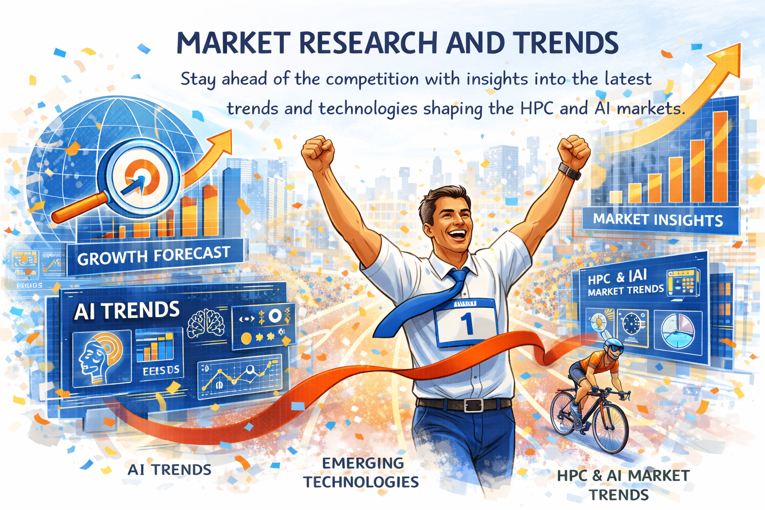 Background showcasing HPC and AI innovations